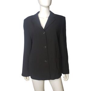 Valerie Stevens Blazer Womens 12 Wool Blend Three Button Career Office Jacket